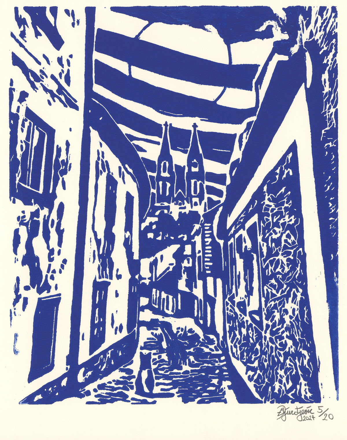 On the lookout (woodcut)