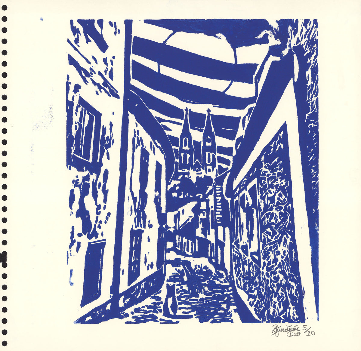 Auf der Lauer (Holzschnitt)